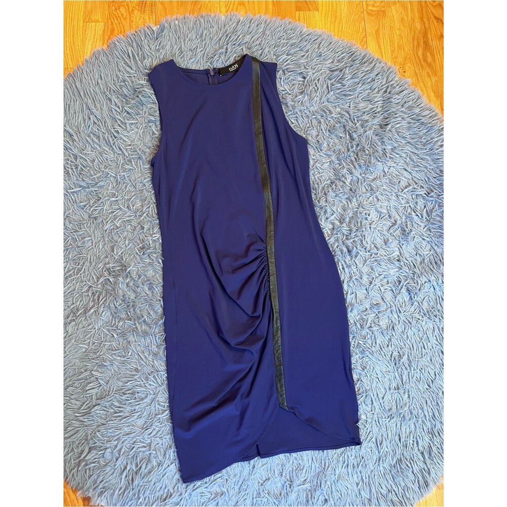Cuts25 Yigal Azrouel Navy Sleeveless Navy Dress Draped Front Size 10 Y2K